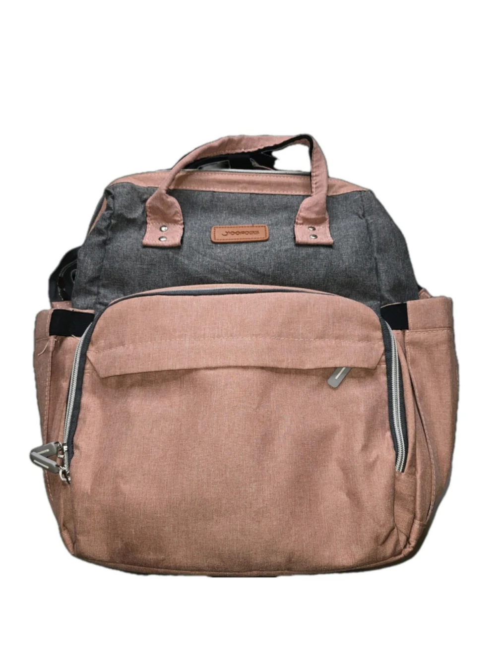 Yoofoss 3 In 1 Diaper Bag Backpack Pink Gray Built In Changing Station Baby Bag